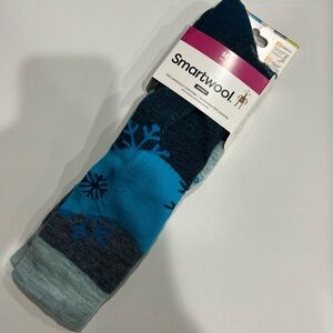 Smartwool Women's L Ski Over the Calf Full Cushion Socks Snowpocalypse Blue NWT
